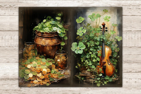 St Patricks Day Junk Journal Pages | Victorian Ephemera SVG GlamArtZhanna 