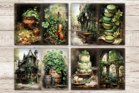 St Patricks Day Junk Journal Pages | Victorian Ephemera SVG GlamArtZhanna 