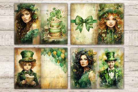 St. Patrick's Day Junk Journal Paper | Digital Collage Sheet SVG GlamArtZhanna 