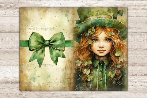 St. Patrick's Day Junk Journal Paper | Digital Collage Sheet SVG GlamArtZhanna 
