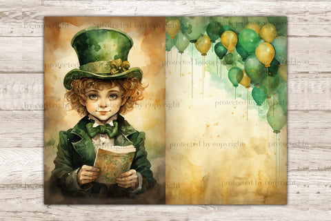St. Patrick's Day Junk Journal Paper | Digital Collage Sheet SVG GlamArtZhanna 