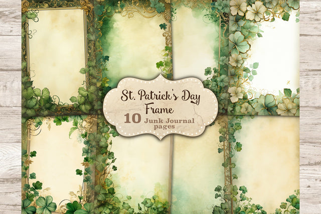 St. Patrick's Day Junk Journal Paper | Shamrock Printable SVG GlamArtZhanna 