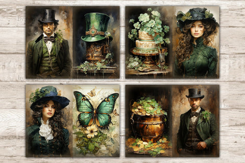 St. Patrick's Day Junk Journal Paper | Victorian Printable SVG GlamArtZhanna 