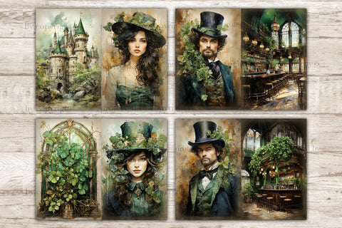 St. Patrick's Day Junk Journal Paper | Victorian Printable SVG GlamArtZhanna 