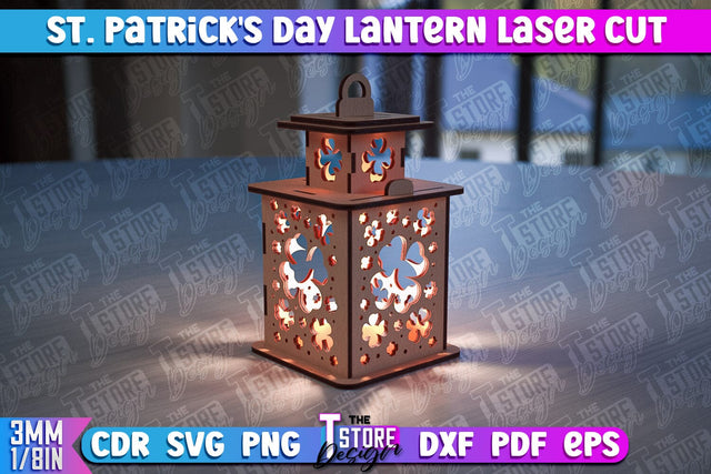 St. Patrick's Day Lantern | 3D Patrick's Day Lantern | Laser Cutting File | CNC File SVG The T Store Design 