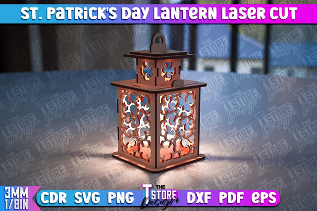 St. Patrick's Day Lantern | 3D Patrick's Day Lantern | Laser Cutting File | CNC File SVG The T Store Design 