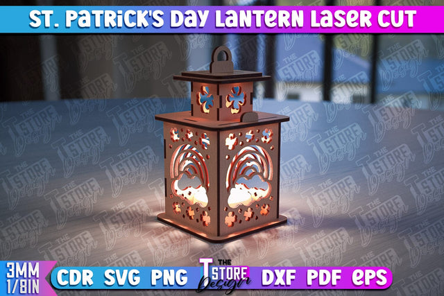 St. Patrick's Day Lantern | 3D Patrick's Day Lantern | Laser Cutting File | CNC File SVG The T Store Design 