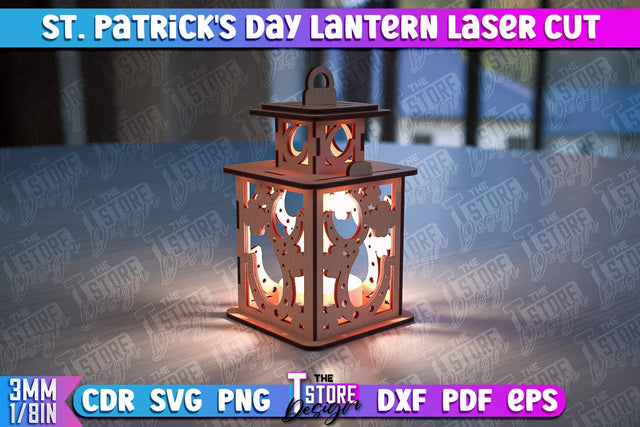 St. Patrick's Day Lantern | 3D Patrick's Day Lantern | Laser Cutting File | CNC File SVG The T Store Design 