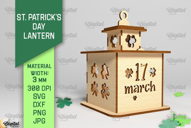 St. Patrick's Day Lantern SVG. 3D Lantern Laser Cut SVG Evgenyia Guschina 