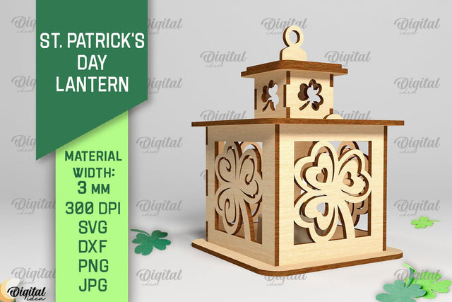 St. Patrick's Day Lantern SVG. 3D Lantern Laser Cut SVG Evgenyia Guschina 