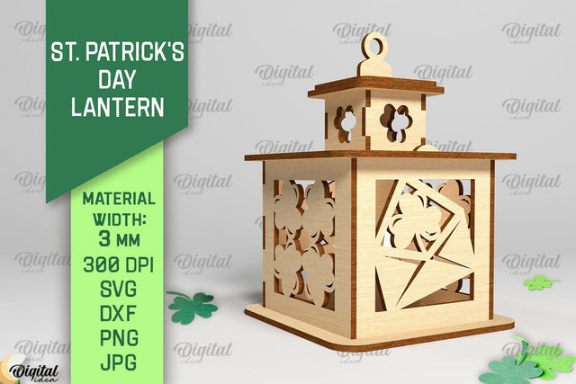 St. Patrick's Day Lantern SVG. 3D Lantern Laser Cut SVG Evgenyia Guschina 