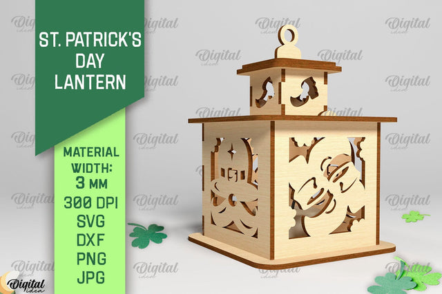 St. Patrick's Day Lantern SVG. 3D Lantern Laser Cut SVG Evgenyia Guschina 