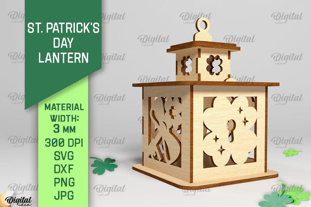 St. Patrick's Day Lantern SVG. 3D Lantern Laser Cut SVG Evgenyia Guschina 