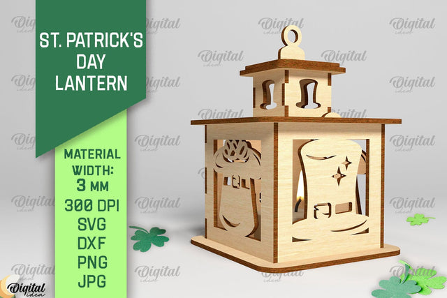 St. Patrick's Day Lantern SVG. 3D Lantern Laser Cut SVG Evgenyia Guschina 