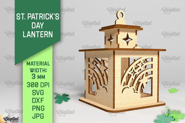 St. Patrick's Day Lantern SVG. 3D Lantern Laser Cut SVG Evgenyia Guschina 