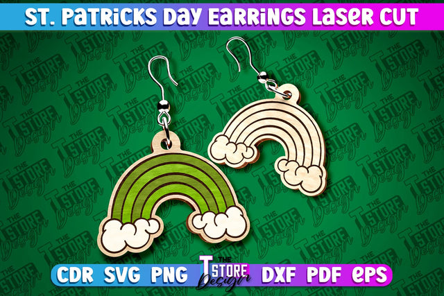 St. Patricks Day Laser Earrings | Accessories Laser Cut SVG Design | CNC Files SVG The T Store Design 