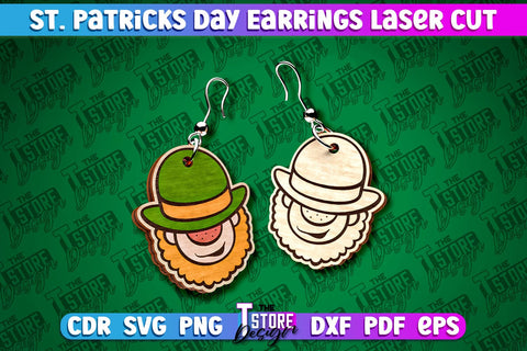 St. Patricks Day Laser Earrings | Accessories Laser Cut SVG Design | CNC Files SVG The T Store Design 