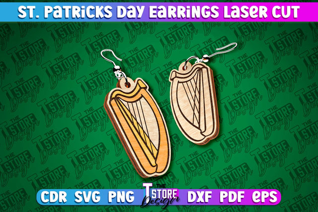 St. Patricks Day Laser Earrings | Accessories Laser Cut SVG Design | CNC Files SVG The T Store Design 