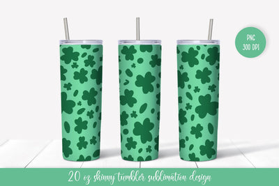 St. Patricks Day Leopard Print Tumbler Sublimation Wrap Sublimation LaBelezoka 