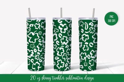 St. Patricks Day Leopard Skinny Tumbler Sublimation Wrap Sublimation LaBelezoka 