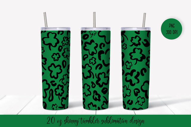 St. Patricks Day Leopard Tumbler Sublimation Wrap Sublimation LaBelezoka 