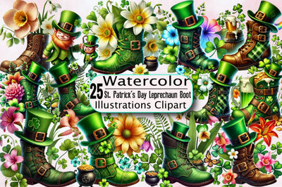St. Patrick's Day Leprechaun Boot Sublimation Clipart Bundle Sublimation SVGArt 