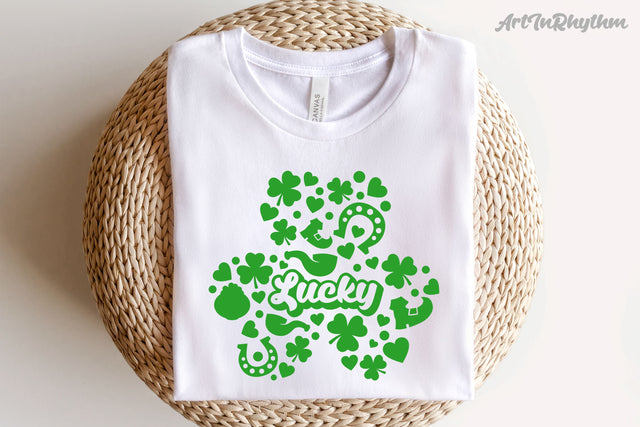 St. Patrick's Day Lucky Clover Leaf svg SVG Artinrhythm shop 