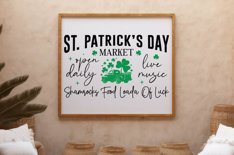 St. patrick’s Day Market Open Daily Live Sign SVG Design SVG Regulrcrative 