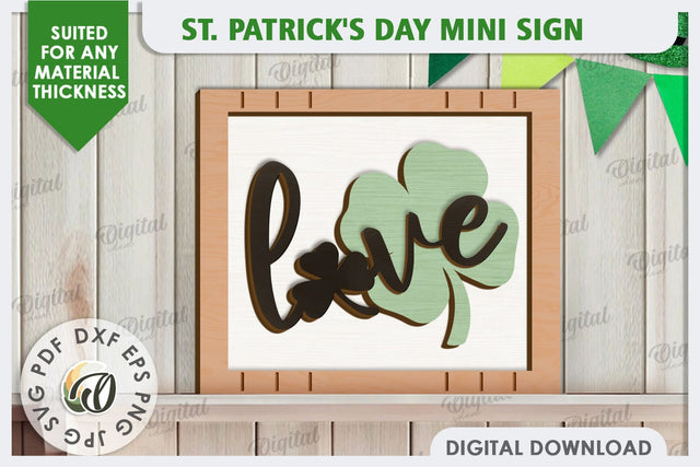 St. Patrick’s Day Mini Sign Laser Cut. Lucky Charm SVG SVG Evgenyia Guschina 