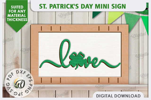St. Patrick’s Day Mini Sign Laser Cut. Lucky Charm SVG SVG Evgenyia Guschina 