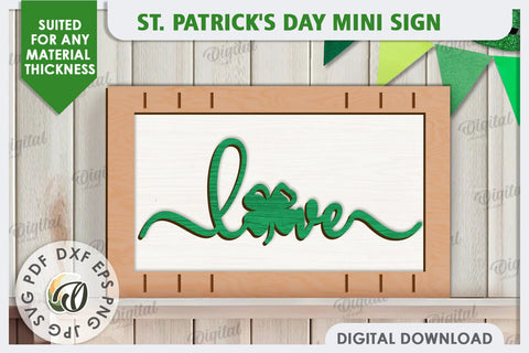 St. Patrick’s Day Mini Sign Laser Cut. Lucky Charm SVG SVG Evgenyia Guschina 