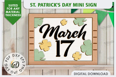 St. Patrick’s Day Mini Sign Laser Cut. Lucky Charm SVG SVG Evgenyia Guschina 