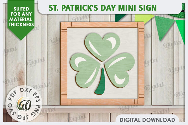 St. Patrick’s Day Mini Sign Laser Cut. Lucky Charm SVG SVG Evgenyia Guschina 