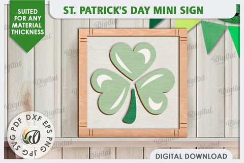 St. Patrick’s Day Mini Sign Laser Cut. Lucky Charm SVG SVG Evgenyia Guschina 