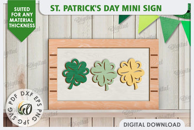 St. Patrick’s Day Mini Sign Laser Cut. Lucky Charm SVG SVG Evgenyia Guschina 