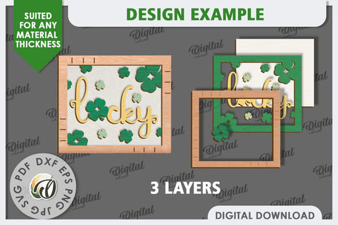 St. Patrick’s Day Mini Sign Laser Cut. Lucky Charm SVG SVG Evgenyia Guschina 