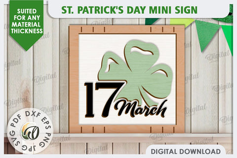 St. Patrick’s Day Mini Sign Laser Cut. Lucky Charm SVG SVG Evgenyia Guschina 