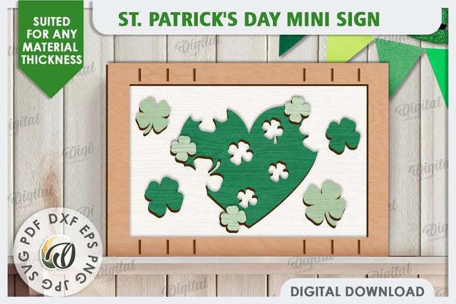 St. Patrick’s Day Mini Sign Laser Cut. Lucky Charm SVG SVG Evgenyia Guschina 