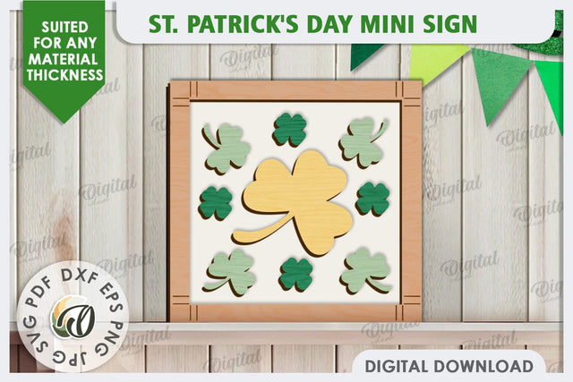 St. Patrick’s Day Mini Sign Laser Cut. Lucky Charm SVG SVG Evgenyia Guschina 