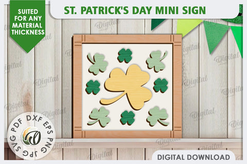 St. Patrick’s Day Mini Sign Laser Cut. Lucky Charm SVG SVG Evgenyia Guschina 