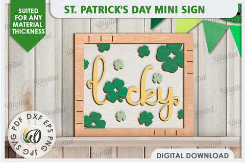 St. Patrick’s Day Mini Signs LaserCut Bundle. Wall Decor SVG SVG Evgenyia Guschina 