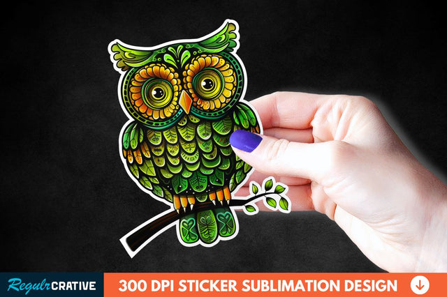 St Patrick's Day Owl Sticker Clipart Sublimation Regulrcrative 