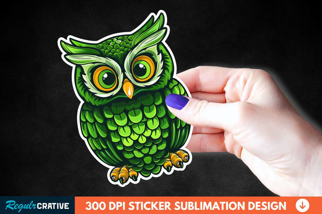 St Patrick's Day Owl Sticker Clipart Sublimation Regulrcrative 