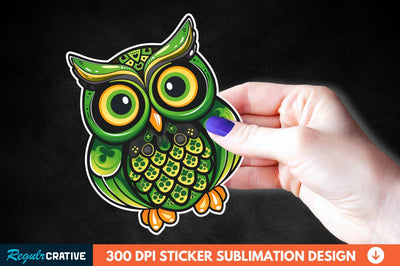 St Patrick's Day Owl Sticker Clipart Sublimation Regulrcrative 