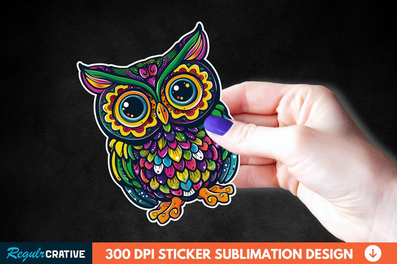 St Patrick's Day Owl Sticker Clipart Sublimation Regulrcrative 
