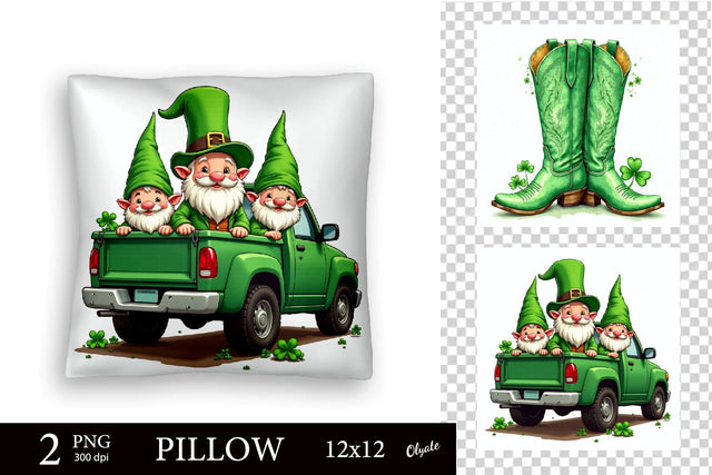 St Patricks Day Pillow Case. Pillow Sublimation PNG Sublimation Olga Terlyanskaya 