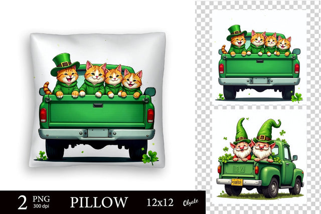 St Patricks Day Pillow Case. Pillow Sublimation PNG Sublimation Olga Terlyanskaya 