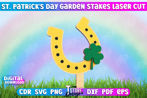 St. Patrick's Day Plant Stakes Bundle | Indoor Flowers Decoration | Garden Stake | Lawn Stake | CNC Files SVG The T Store Design 