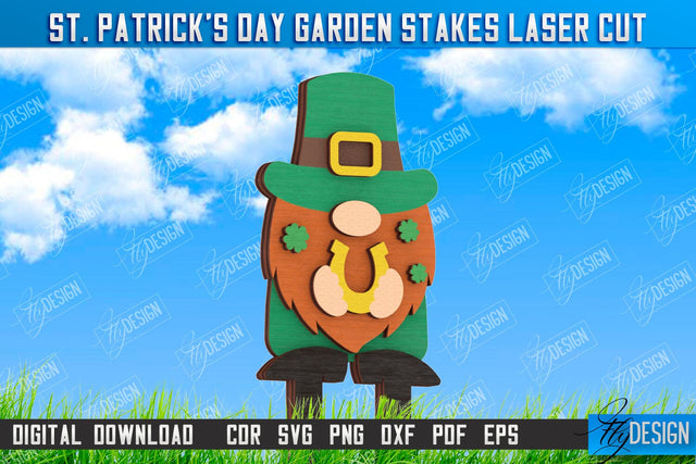 St. Patrick's Day Plant Stakes | Indoor Flowers Decoration | Garden Stake | Lawn Stake | CNC File SVG Fly Design 