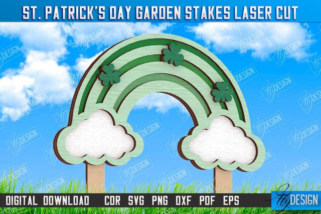 St. Patrick's Day Plant Stakes | Indoor Flowers Decoration | Garden Stake | Lawn Stake | CNC File SVG Fly Design 